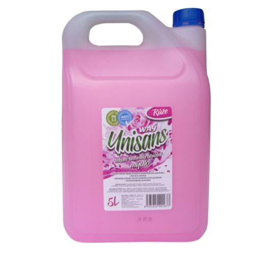 Unisans tekuté mýdlo 5l Růže antimikrobiální Ph 5,5