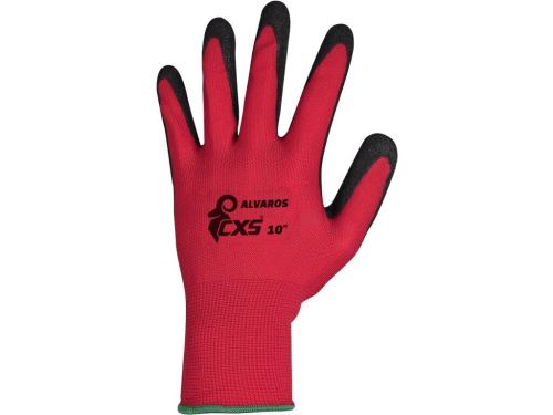 Povrstvené rukavice ALVAROS, červeno-černé