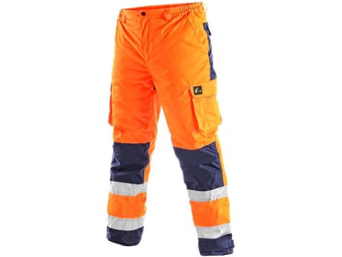 Pánské reflexní kalhoty CARDIFF, zimní, oranžové, vel. L