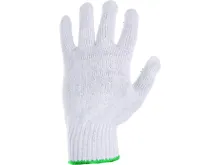 Rukavice FALO ,textilní,s PVC terčíky,bílo-modré,vel.8