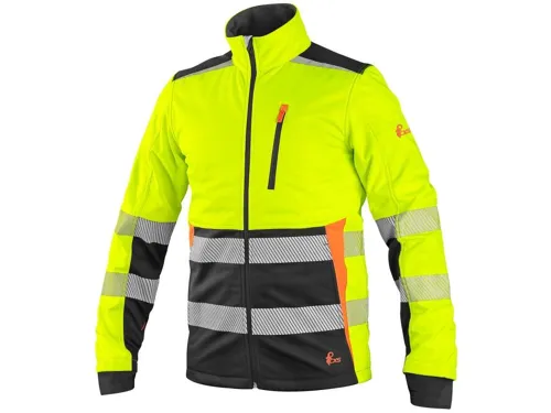 Bunda CXS BENSON, výstražná, softshell, žluto-černá_(1)