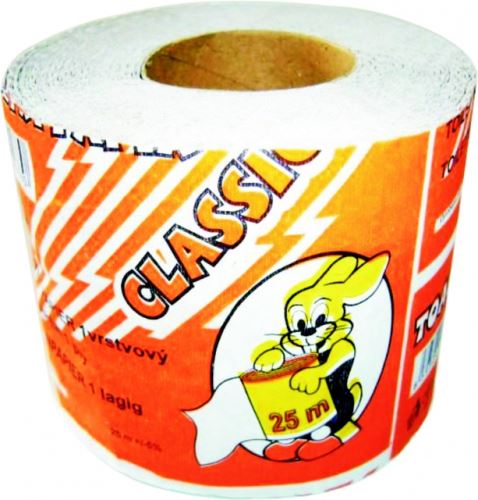 Toaletní papír Zajíc 400 Classic, 1vr, 400 útr., délka 25m, 100% recykl (1ks)