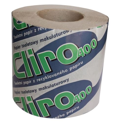 Toaletní papír Cliro 400, 1vr, 400 útr., délka 35m, recykl (1ks)