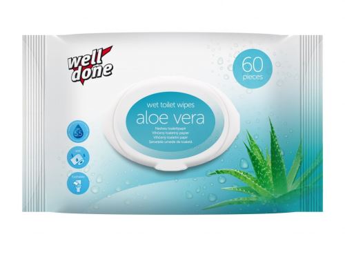 Welldone Vlhčený toaletní papír (60ks) Aloe Vera