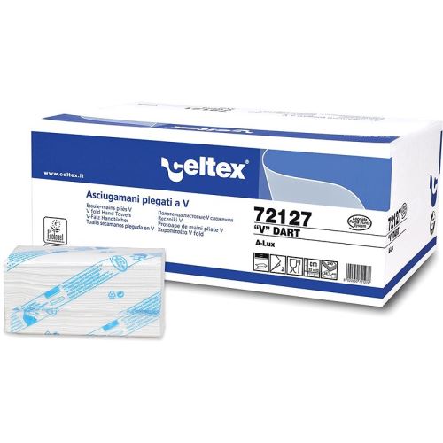 Papírové ručníky skládané Celtex D-Cell 2vr, 3000ks,bílé,100%celulóza (72127)