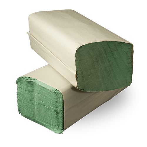 Ručníky ZZ zelené 5000ks (25x23cm) 1vr, recykl FROS