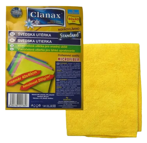 Švédská utěrka Clanax 40x40cm 205g/m2 žlutá