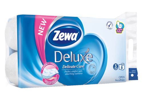 Toaletní papír Zewa Deluxe bílý Delicate care 3vr., (8ks)