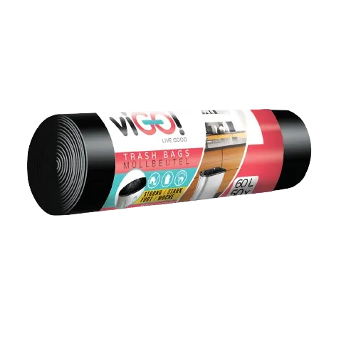 Pytle na odpad viGO! HDPE Q022, 60l, 50ks, 6my, 60x70cm, černé