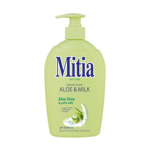 Mitia tekuté mýdlo 500ml Aloe&Milk s dávkovačem