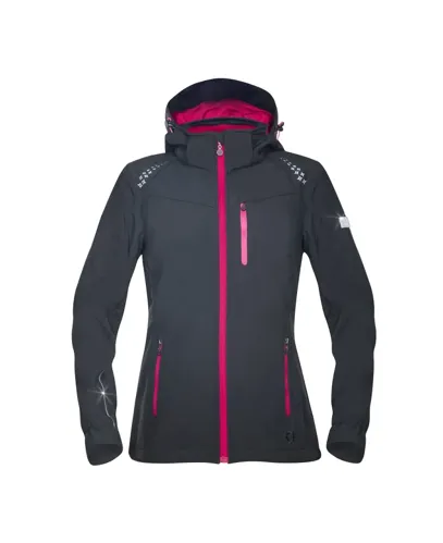 Dámská softshellová bunda ARDON®FLORET černá s růžovými zipy, vel. S