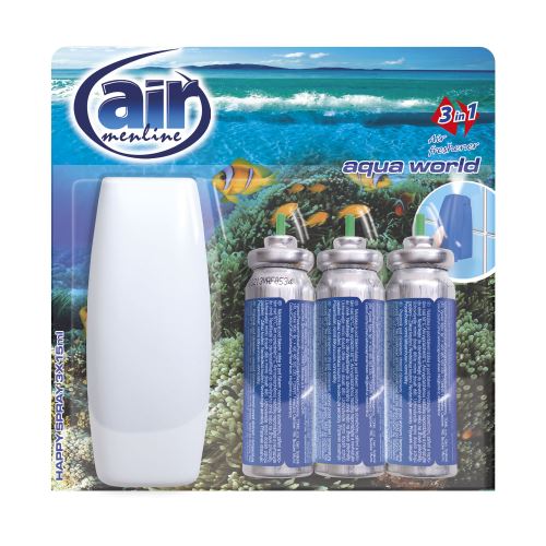 Air menline spray osvěžovač 3x15ml Aqua world rozprašovač