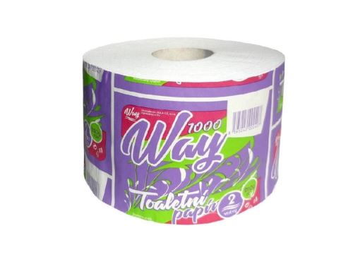 Toaletní papír WAY 1000 útr, 2vr, bílý, délka 68m, recykl