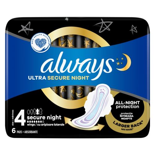 Always vložky Ultra Secure Night, 6ks