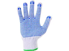 Rukavice FALO ,textilní,s PVC terčíky,bílo-modré,vel.8_(2)