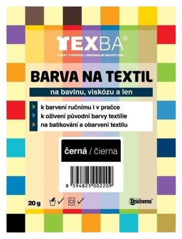 TEXBA 12 černá barva na textil Druchema