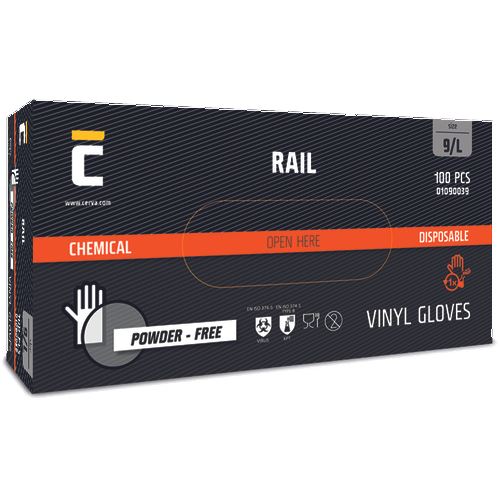 RAIL  nepudrované jednorázové rukavice , vinyl- 9