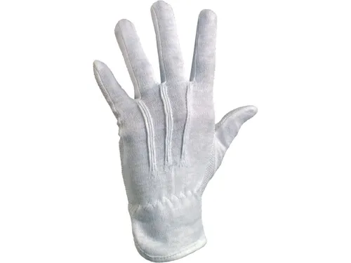Rukavice MAWA, textilní, s PVC terčíky, bílé, vel. 09_(1)