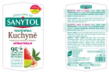 SANYTOL antb. mýdlo 95% přír. složení kuchyně 250ml Limetka&Grapefruit 2