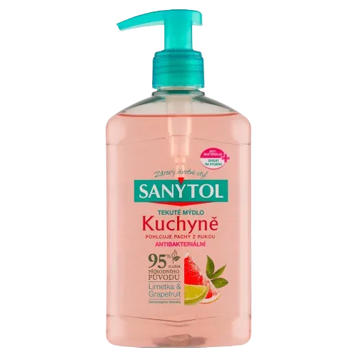 Sanytol antb. mýdlo 95% přír. složení kuchyně 250ml Limetka&Grapefruit