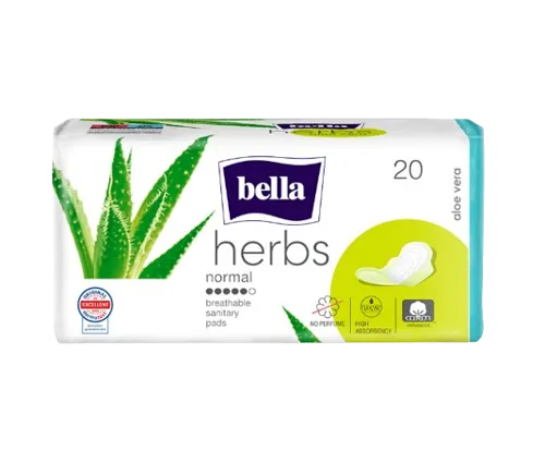 Bella Herbs aloe vera 20ks, jednotlivě balené hygienické vložky