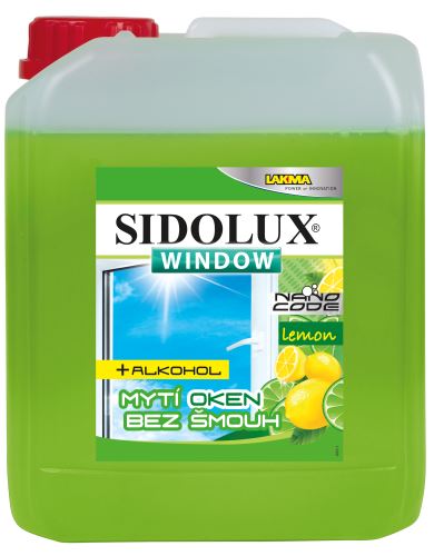 SIDOLUX  WINDOW NANO CODE - LEMON- čistič oken s NANO technologií, 5l