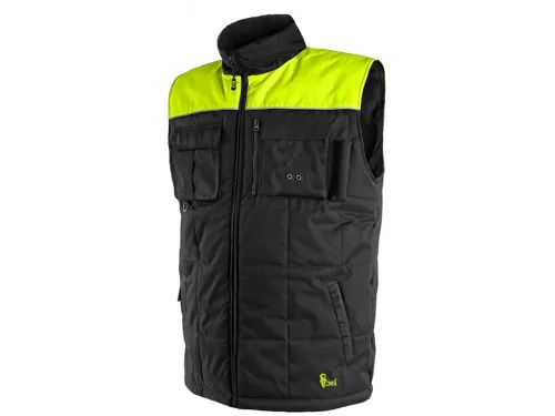Pánská zimní vesta SEATTLE, fleece, černo-žlutá_(1)