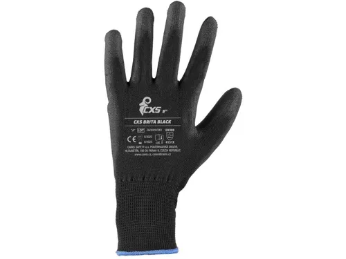 Povrstvené rukavice BRITA BLACK, černé_(1)