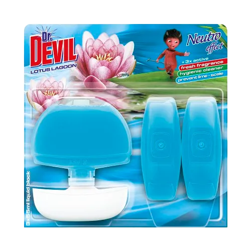 Dr. Devil tekutý WC blok neutro efekt 3x55ml Lotus lagoon