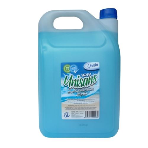 Unisans modré antibakteriální tekuté mýdlo 5l modré PH 5,5
