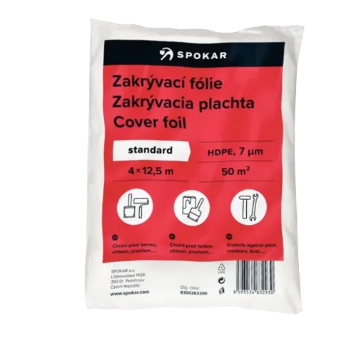 Zakrývací fólie 4x12,5m HDPE 7my